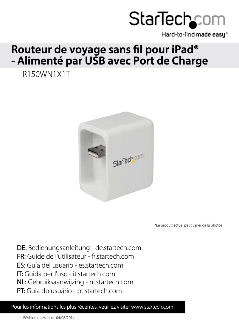 Page n°1 - Manuel utilisateur StarTech.com R150WN1X1T