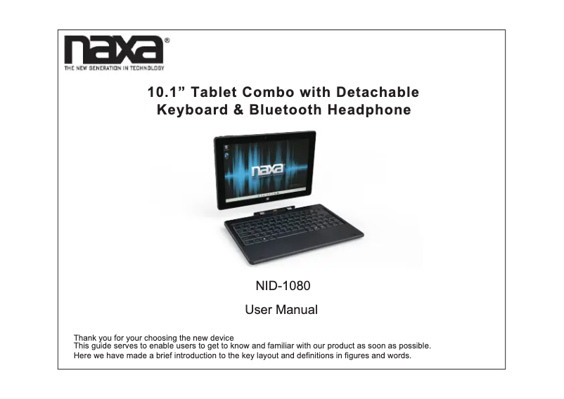 Image de la première page du manuel de l'appareil NID-1080