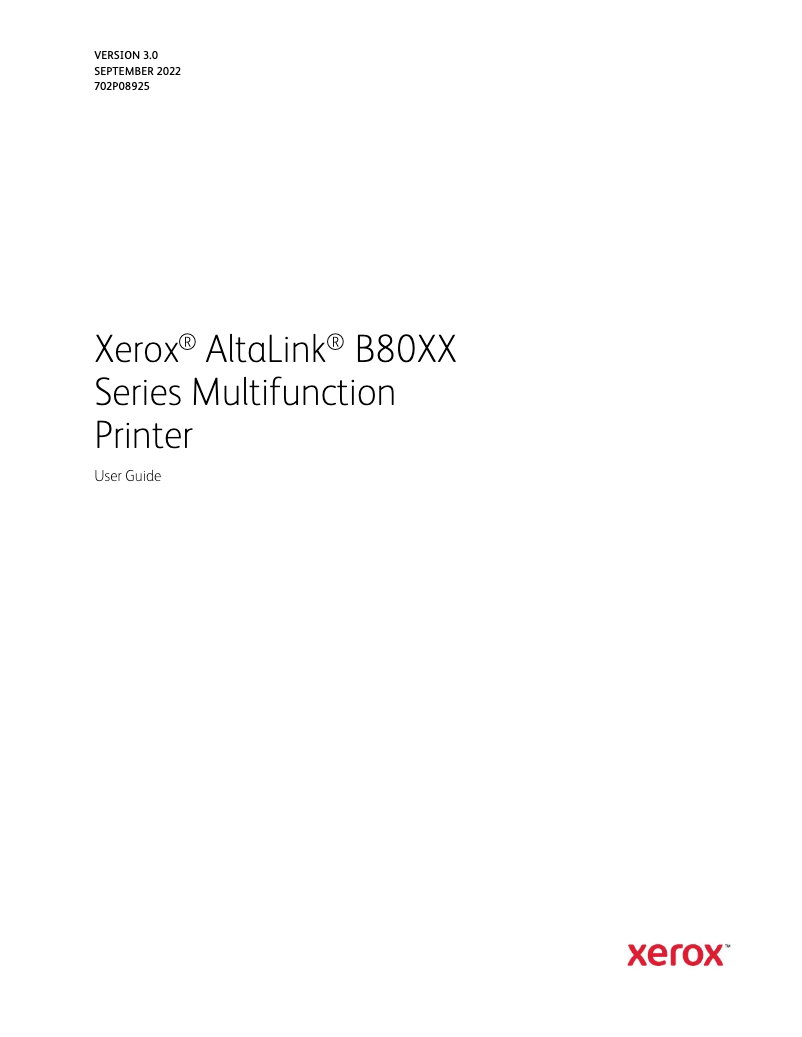 Página 1 del manual Manual de usuario Xerox AltaLink B8045