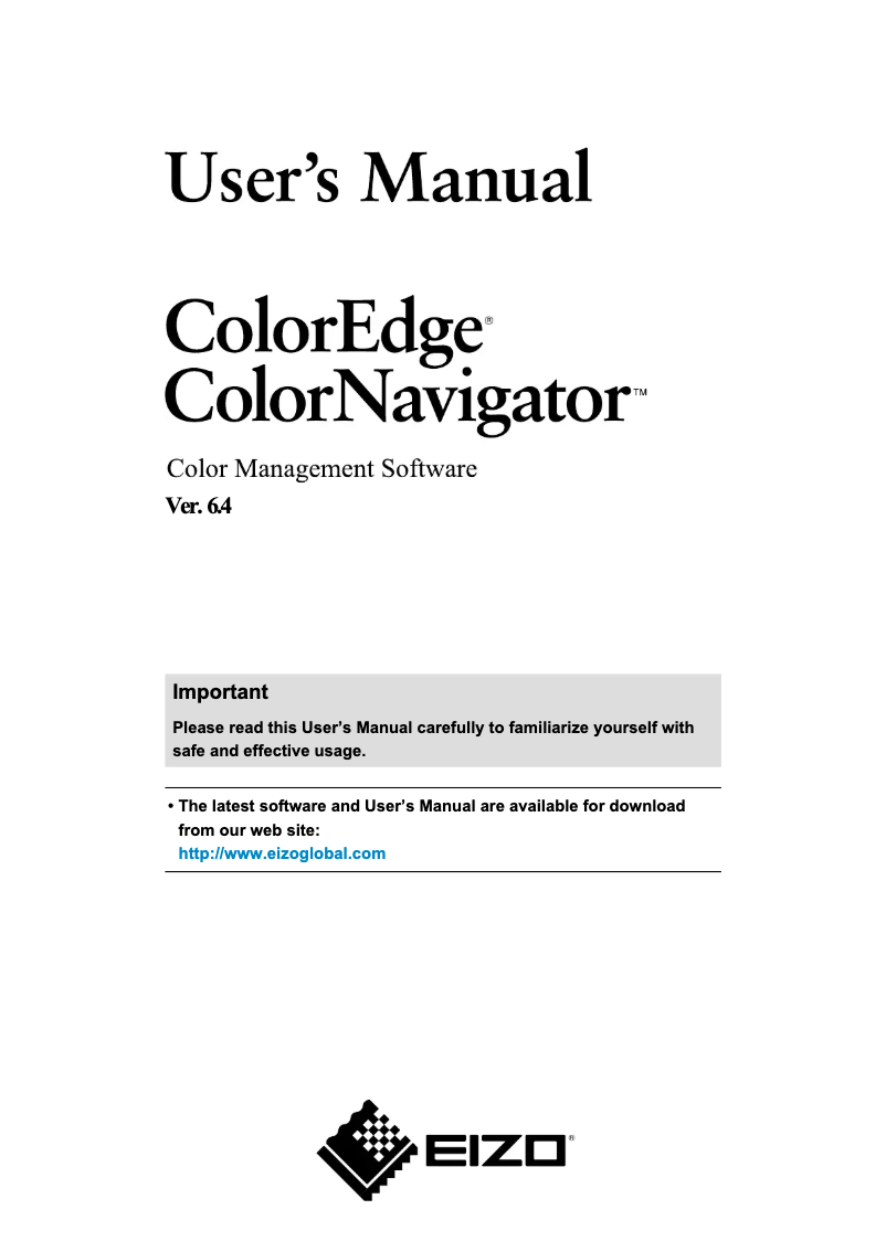 Image de la première page du manuel de l'appareil ColorEdge CG2730