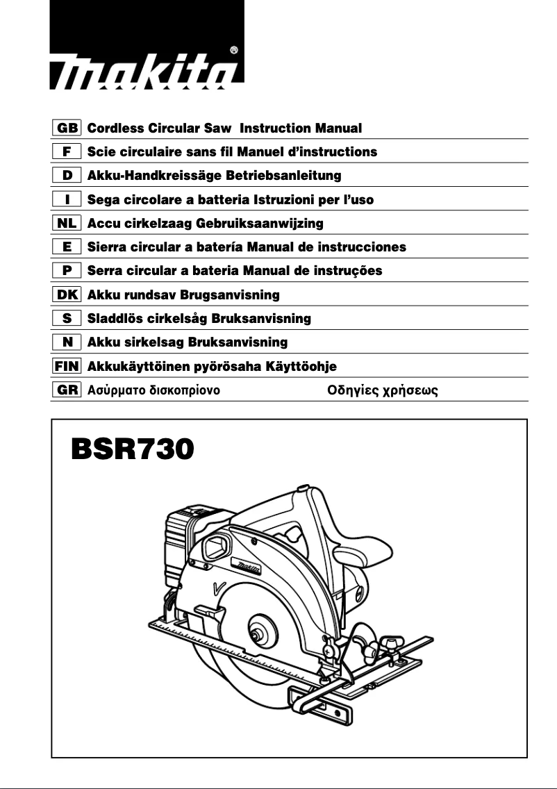 Page 1 de la notice Manuel utilisateur Makita BSR730