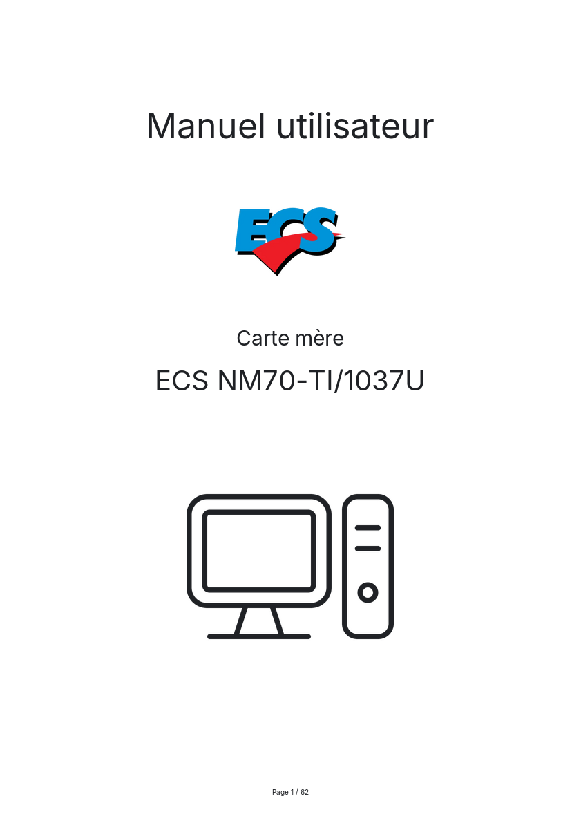 Image de la première page du manuel de l'appareil NM70-TI/1037U