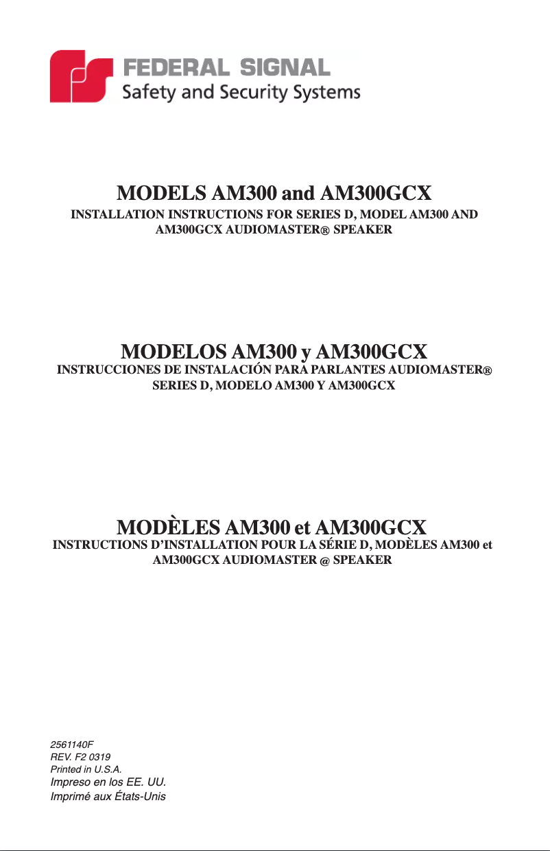 Imagen de la primera página del manual del dispositivo AudioMaster AM300