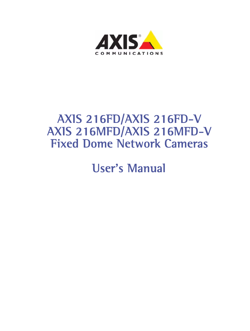 Page 1 de la notice Manuel utilisateur Axis 216MFD
