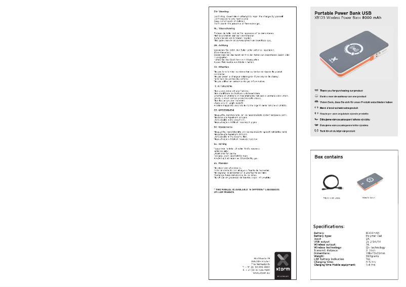 Image de la première page du manuel de l'appareil XB103