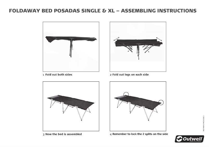 Image de la première page du manuel de l'appareil Posadas vouwbed