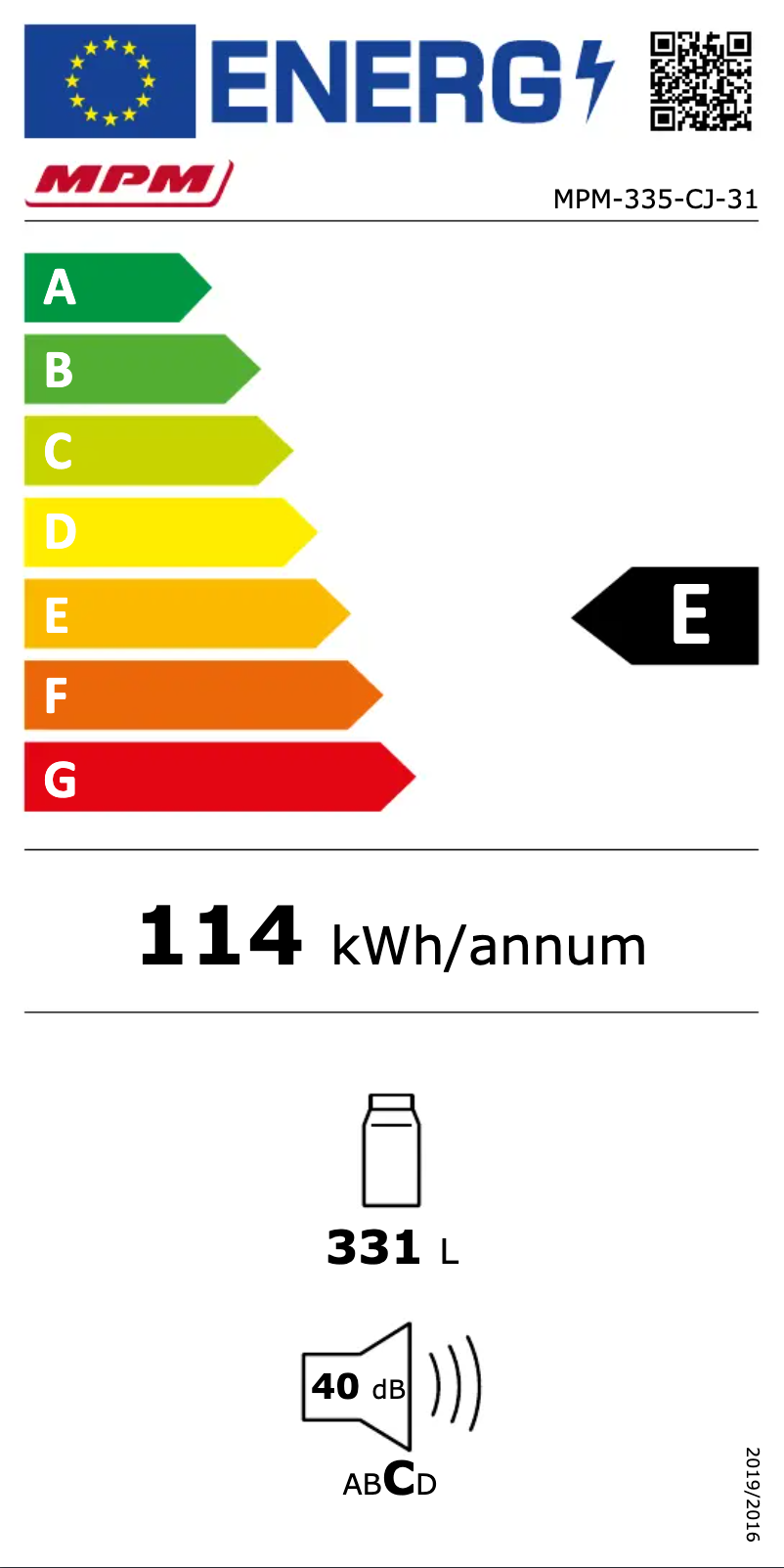 Page n°1 - Label énergétique MPM MPM-335-CJ-31