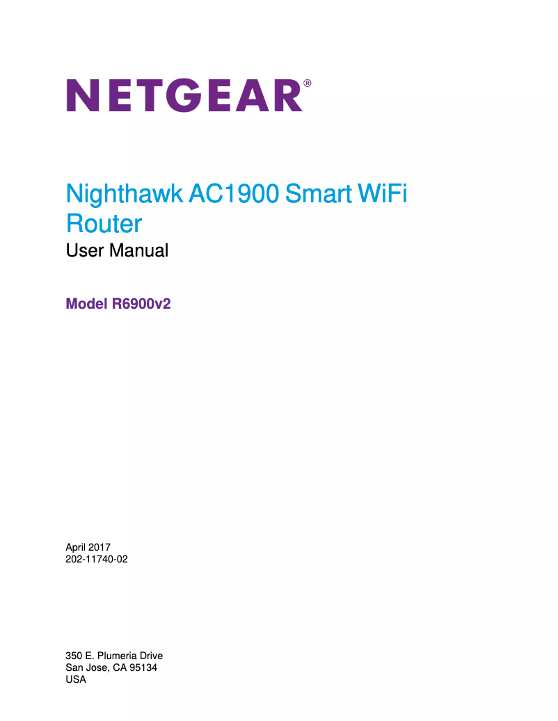 Page 1 de la notice Manuel utilisateur Netgear Nighthawk R6900v2