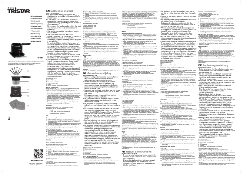 Image de la première page du manuel de l'appareil CF-1606