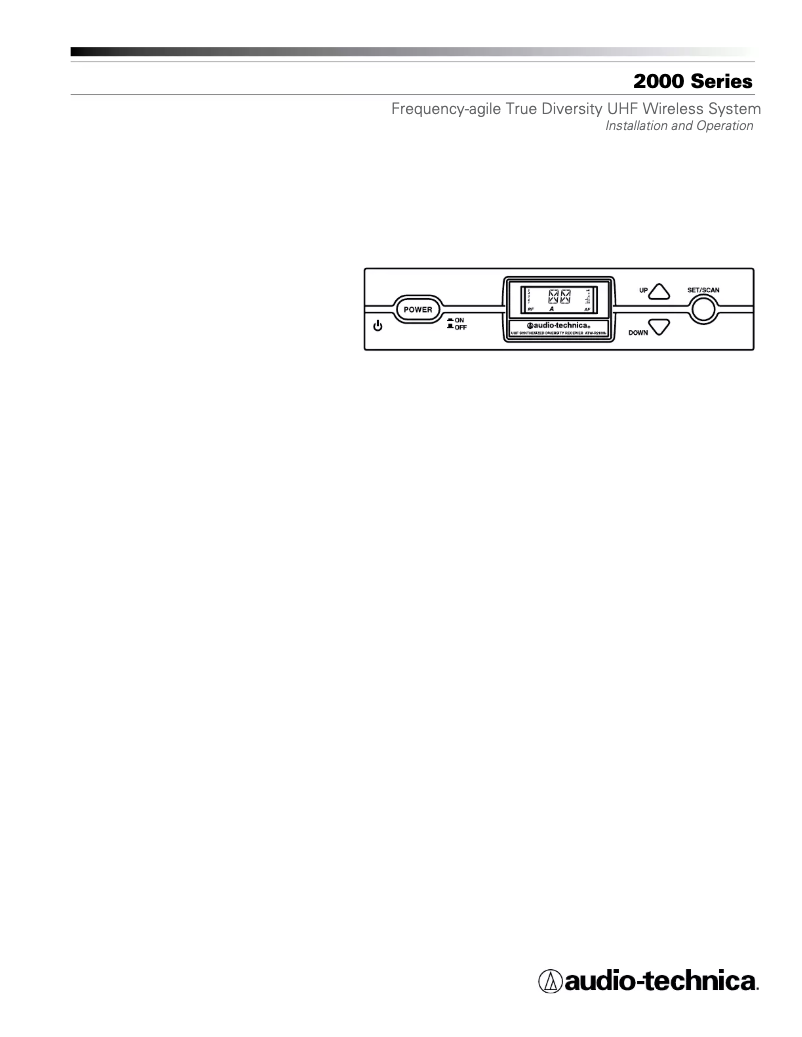 Page 1 de la notice Manuel utilisateur Audio-Technica ATW-2110BI