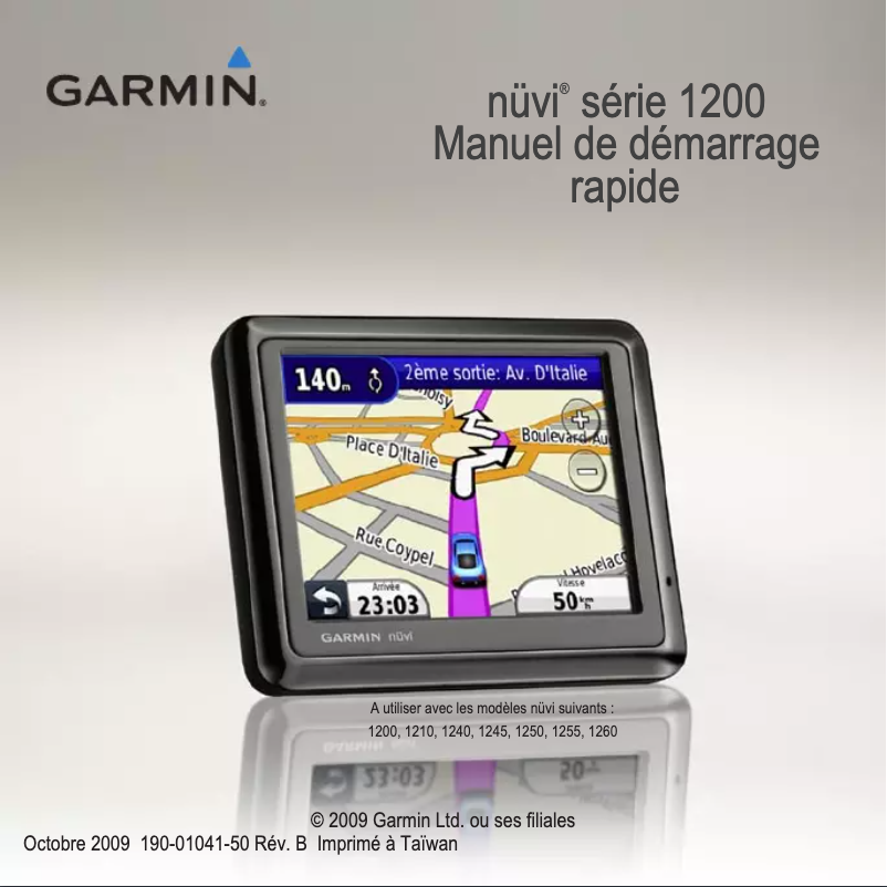 Page 1 de la notice Manuel utilisateur Garmin nuvi 1250