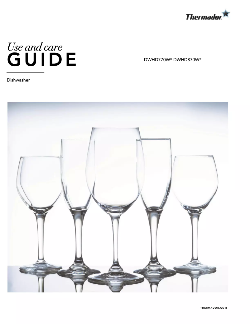 Page n°1 - Manuel d'utilisation et d'entretien Thermador DWHD770WFM