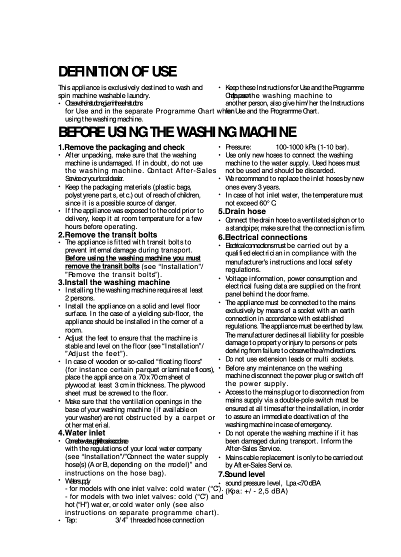 Imagen de la primera página del manual del dispositivo AWM 9110 BS