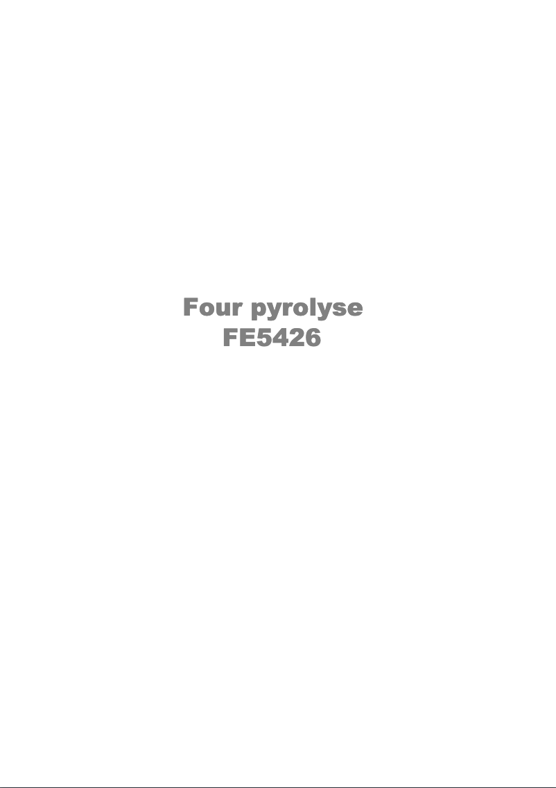 Page n°1 - Manuel utilisateur Arthur Martin-Electrolux FE 5426 W