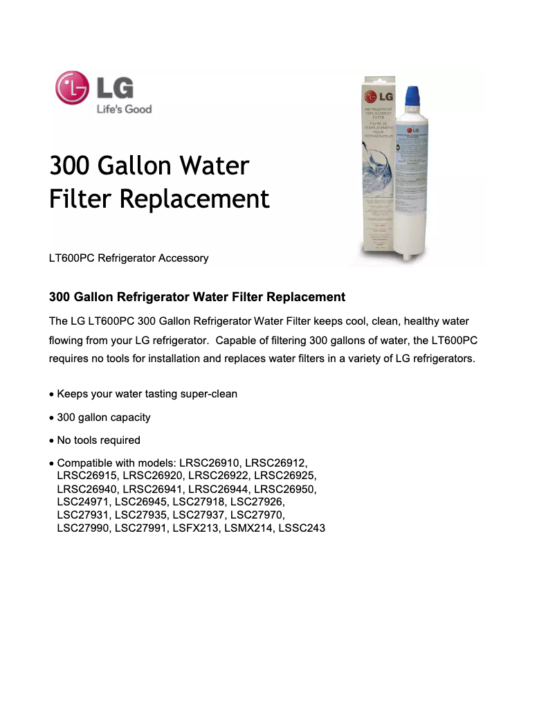 Page 1 de la notice Manuel utilisateur LG LT600PC