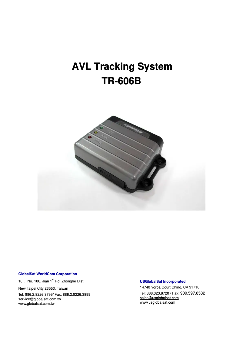 Página 1 del manual Manual de usuario GlobalSat TR-606B