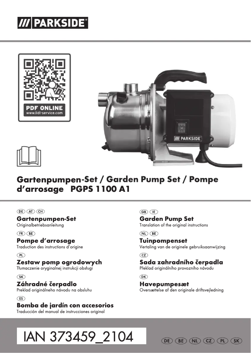 Page 1 de la notice Manuel utilisateur Parkside PGPS 1100 A1