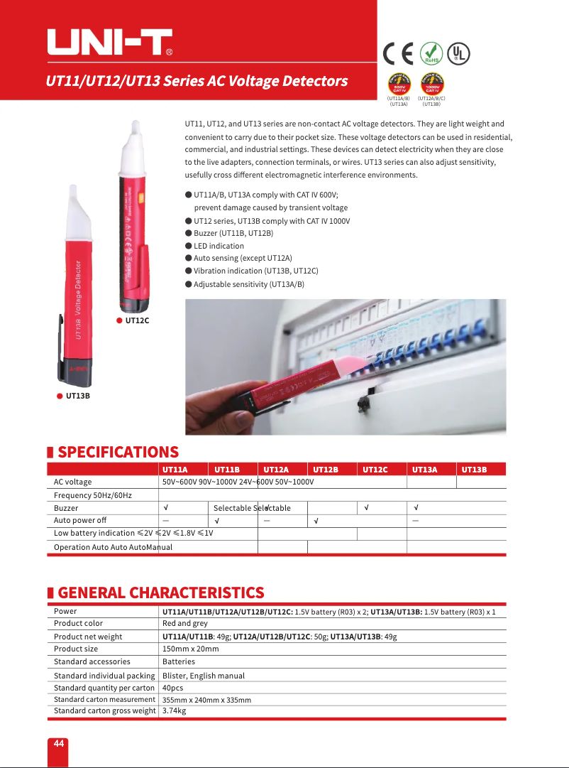 Page n°1 - Manuel utilisateur Uni-T UT13B