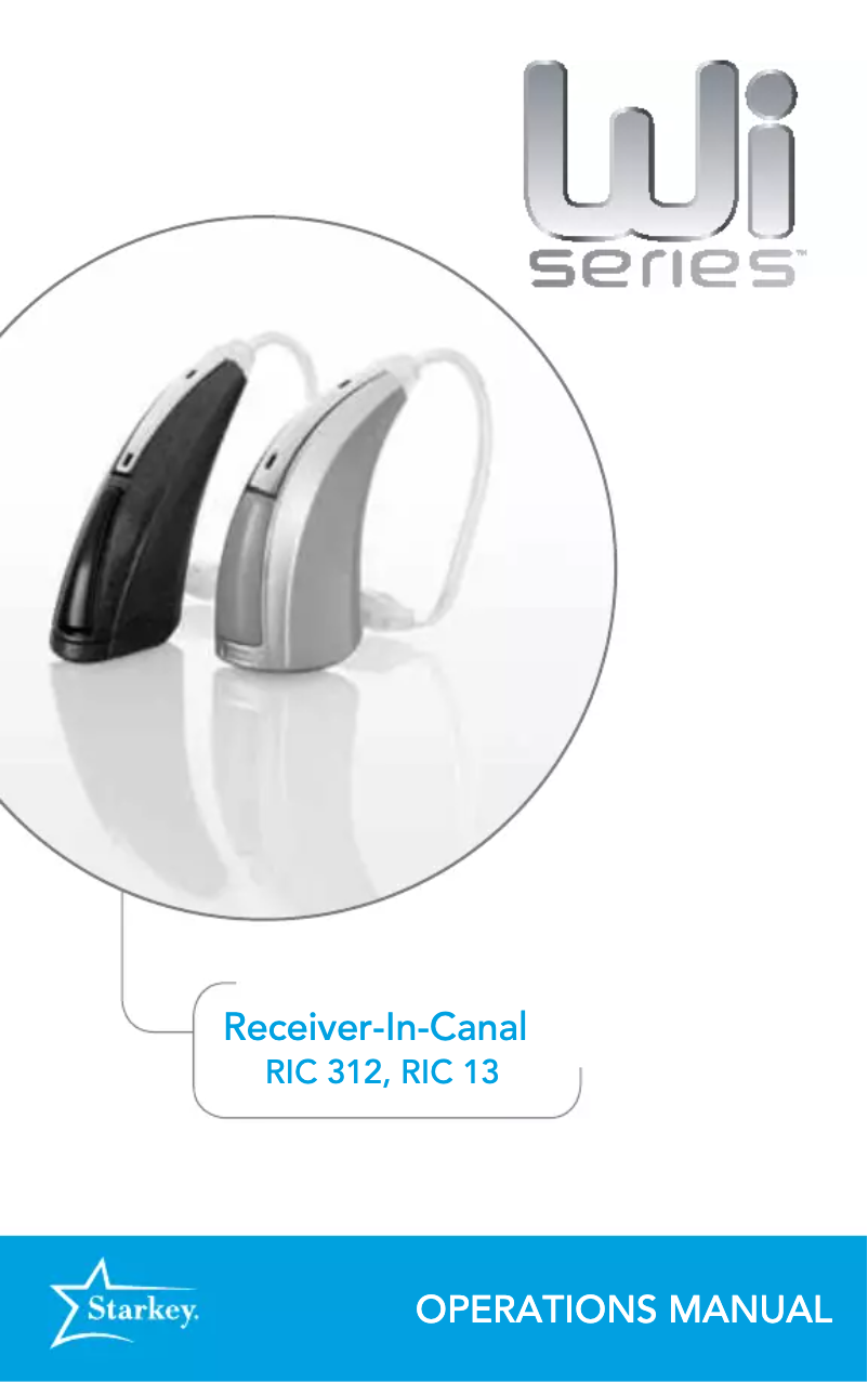 Page n°1 - Manuel utilisateur Starkey Wi series RIC 312