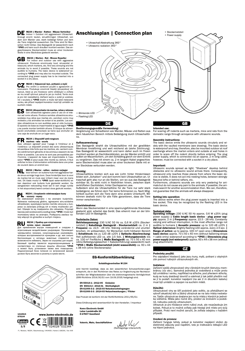 Página 1 del manual Manual de usuario Kemo M234
