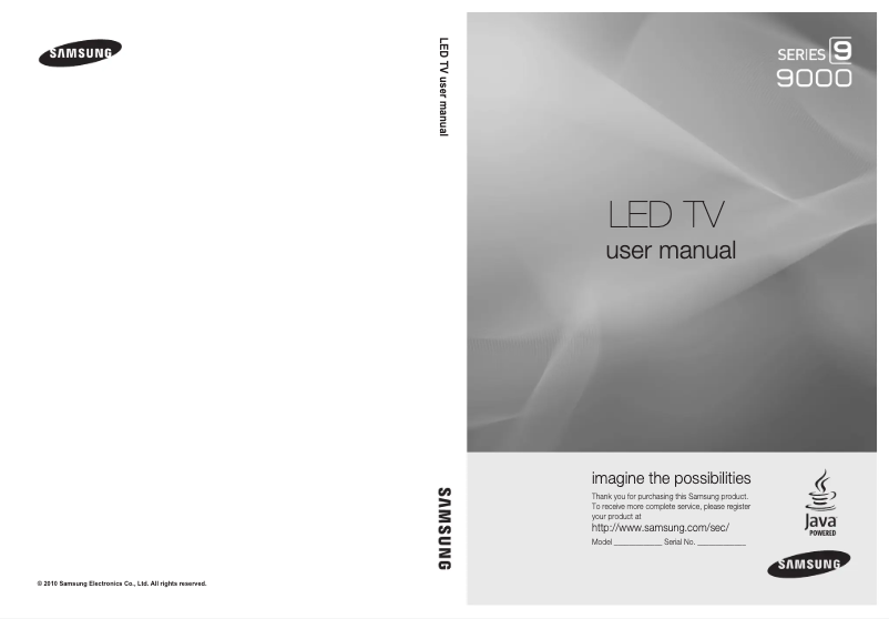 Page 1 de la notice Manuel utilisateur Samsung UN46C9000ZF