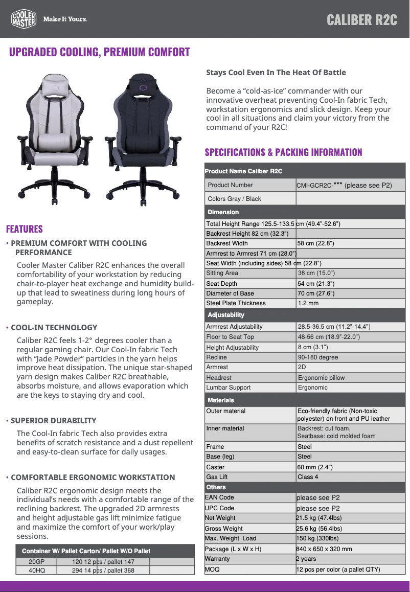 Page 1 de la notice Manuel utilisateur Cooler Master Caliber R2C