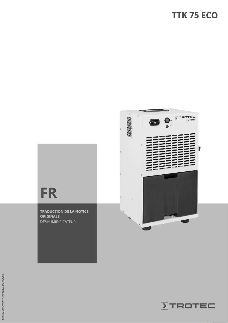 Image de la première page du manuel de l'appareil TTK 75 ECO