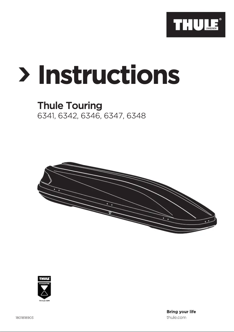 Page 1 de la notice Manuel utilisateur Thule Touring 6342