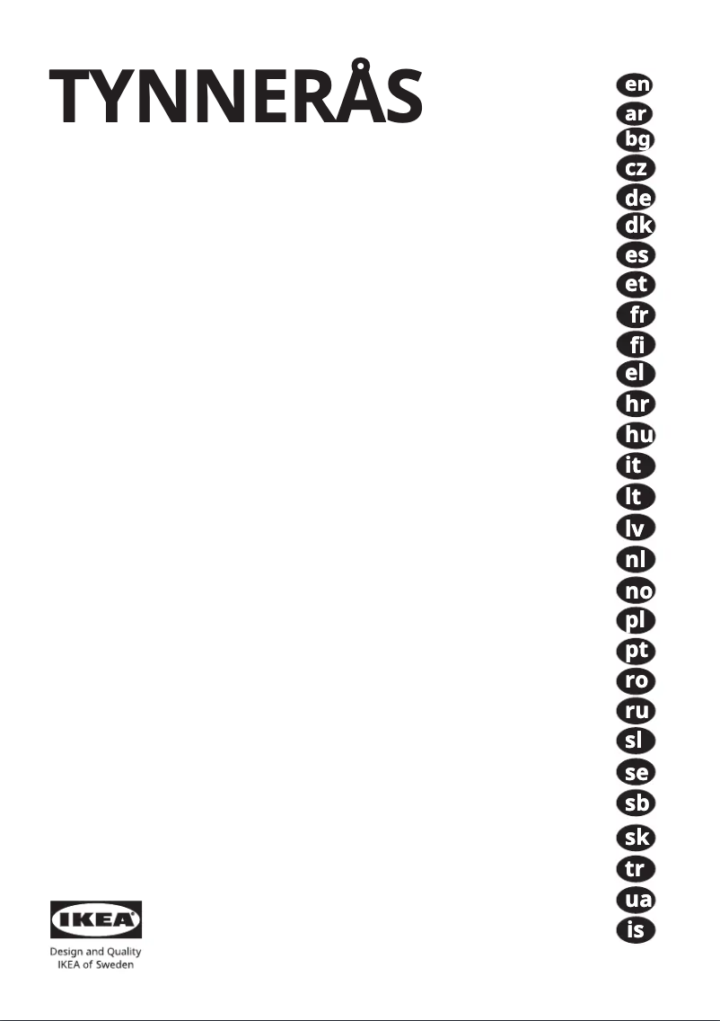 Page 1 de la notice Manuel utilisateur Ikea TYNNERÅS 005.680.78