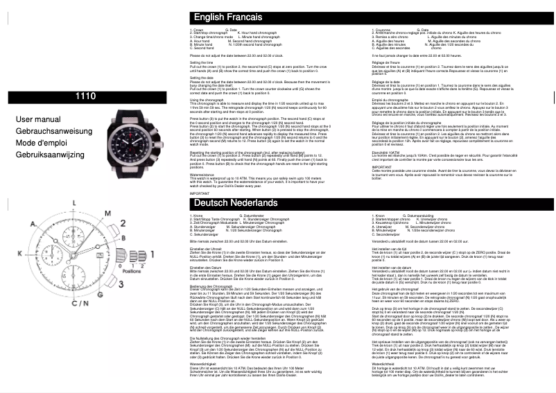 Page n°1 - Manuel utilisateur Davis 1110