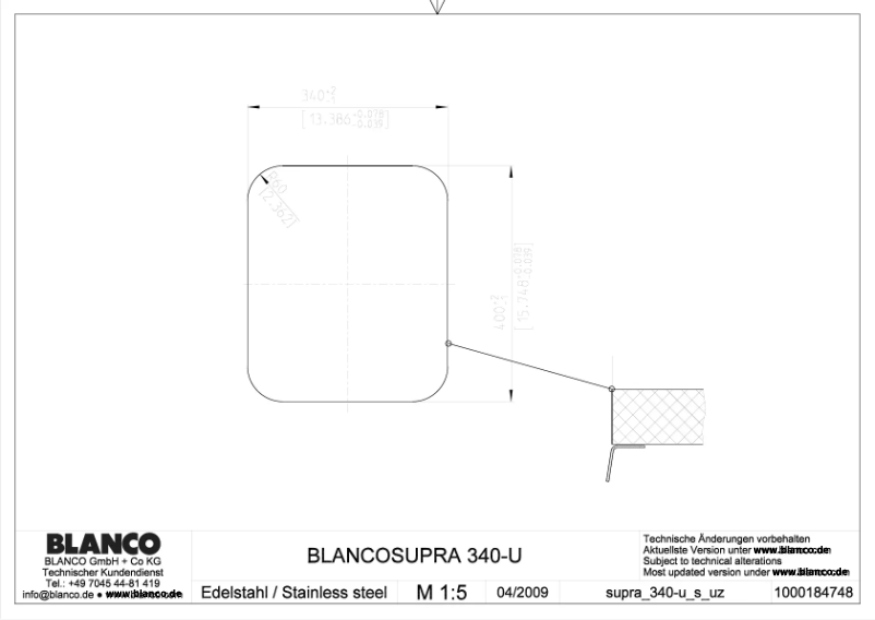 Page 1 de la notice Manuel utilisateur BLANCO SUPRA 340-UB