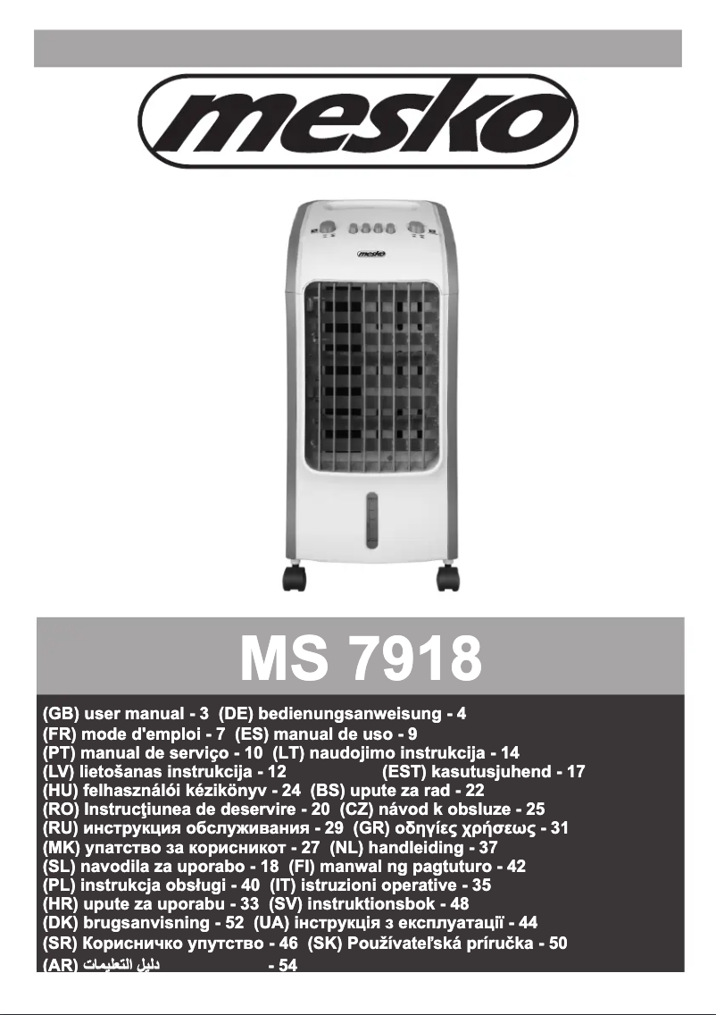 Page 1 de la notice Manuel utilisateur Adler MS 7918