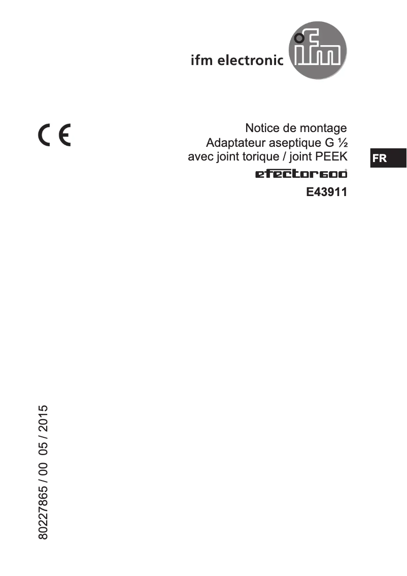 Page 1 de la notice Manuel utilisateur IFM E43911