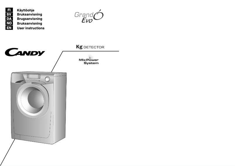 Page 1 de la notice Manuel utilisateur Candy EVO 1684LW-S