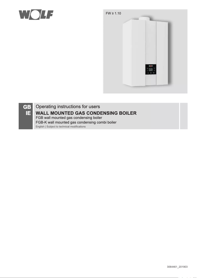 Page n°1 - Manuel utilisateur Wolf FGB-K-35