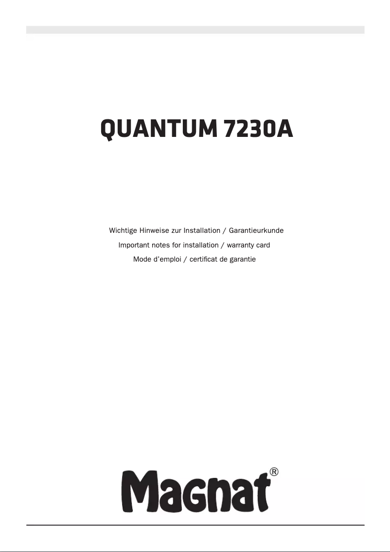 Image de la première page du manuel de l'appareil Quantum 7230A