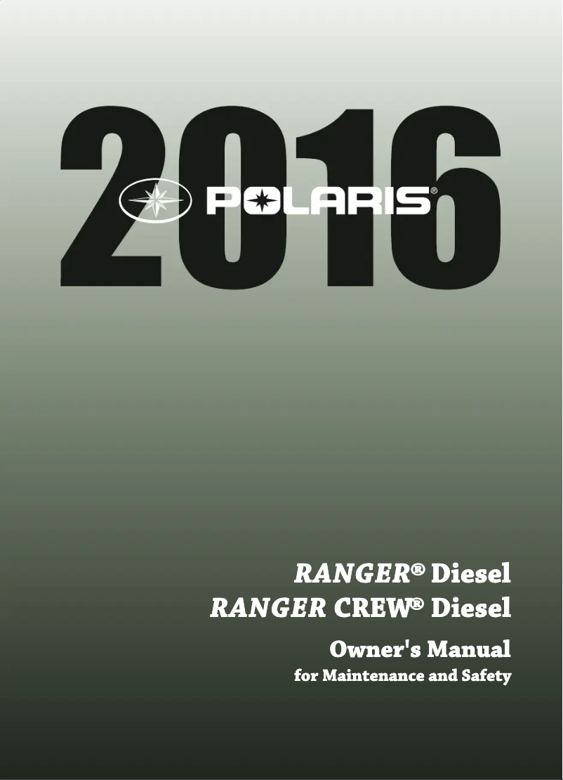 Image de la première page du manuel de l'appareil Ranger Crew Diesel (2016)
