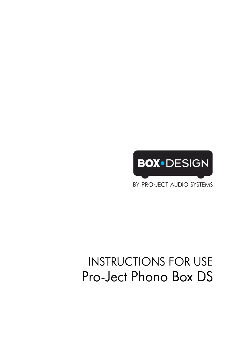 Page n°1 - Manuel utilisateur Pro-Ject Phono Box DS