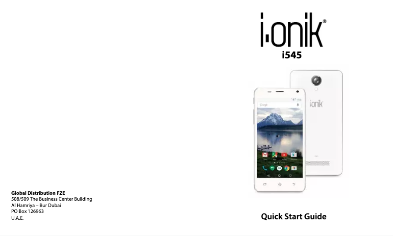 Page 1 de la notice Manuel utilisateur i-onik i545