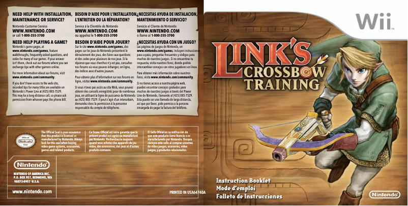 Page 1 de la notice Manuel utilisateur Nintendo Links Crossbow Training (Wii)