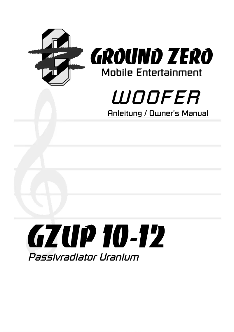 Page 1 de la notice Manuel utilisateur Ground Zero GZUP 12