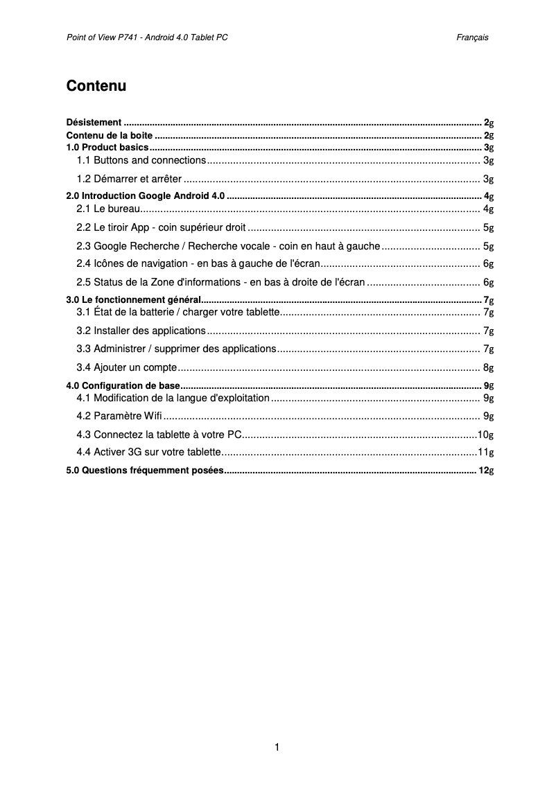 Image de la première page du manuel de l'appareil Mobii P741