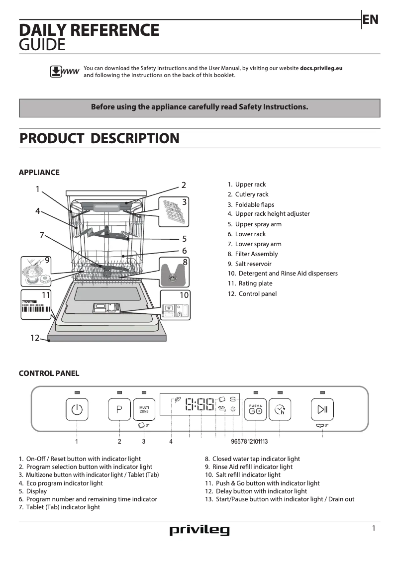 Page 1 de la notice Manuel utilisateur Privileg RFO 3T133 A F