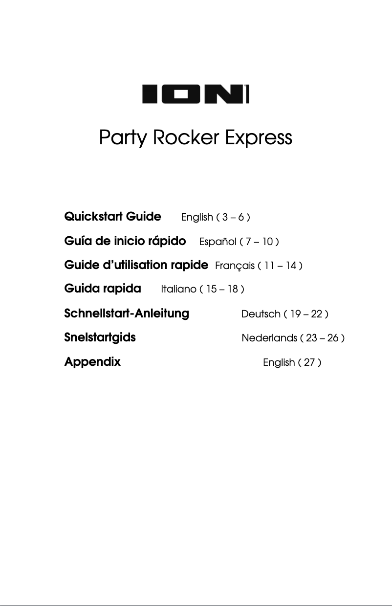 Page 1 de la notice Manuel utilisateur ION Party Rocker Express