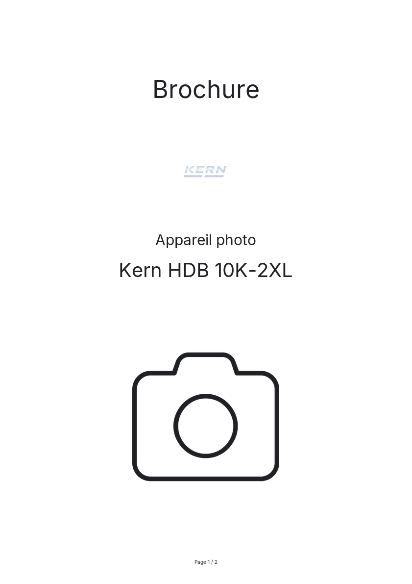 Page n°1 - Brochure Kern HDB 10K-2XL