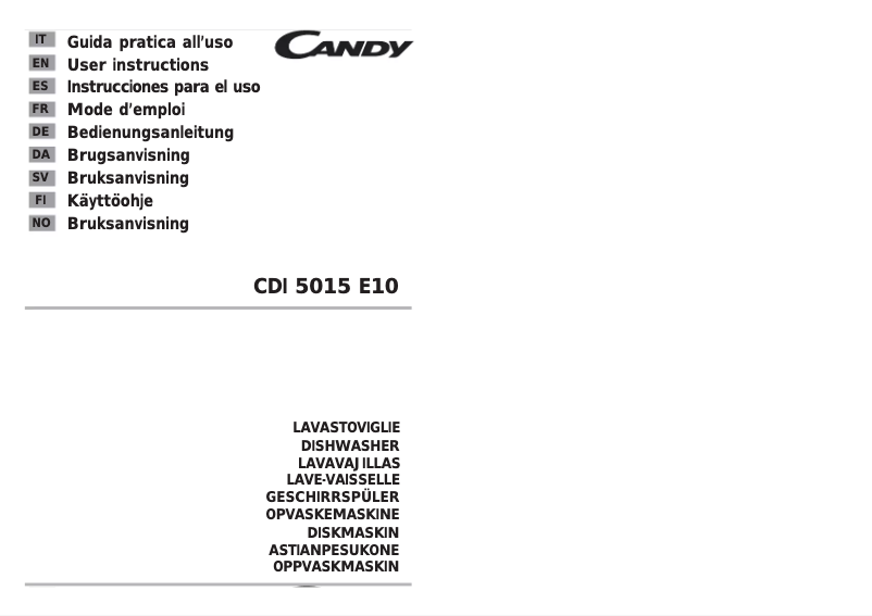 Page 1 de la notice Manuel utilisateur Candy CDI 5015 E10