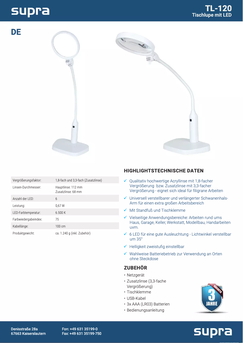 Page n°1 - Manuel utilisateur Maginon TL-120