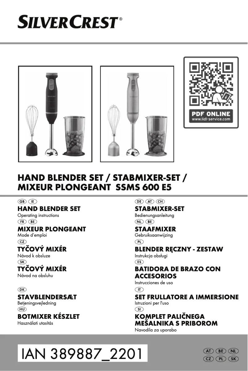 Page n°1 - Manuel utilisateur SilverCrest SSMS 600 E5