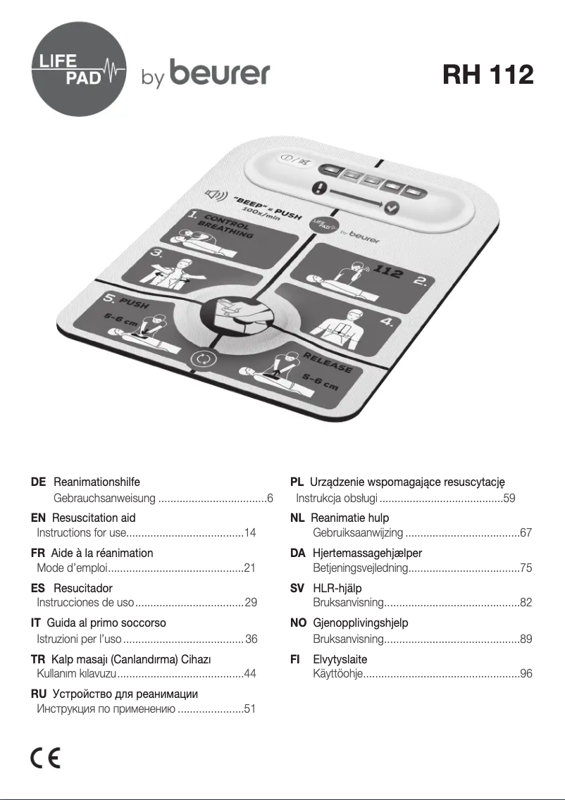 Page 1 de la notice Manuel utilisateur Beurer Lifepad RH 112