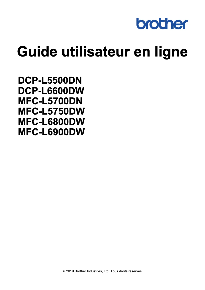 Image de la première page du manuel de l'appareil DCP-L5500DN